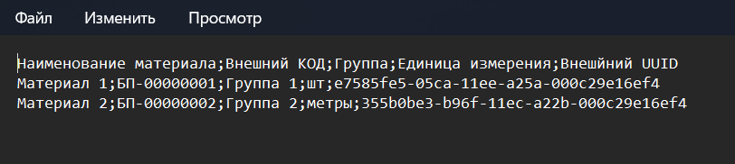 Used materials sample