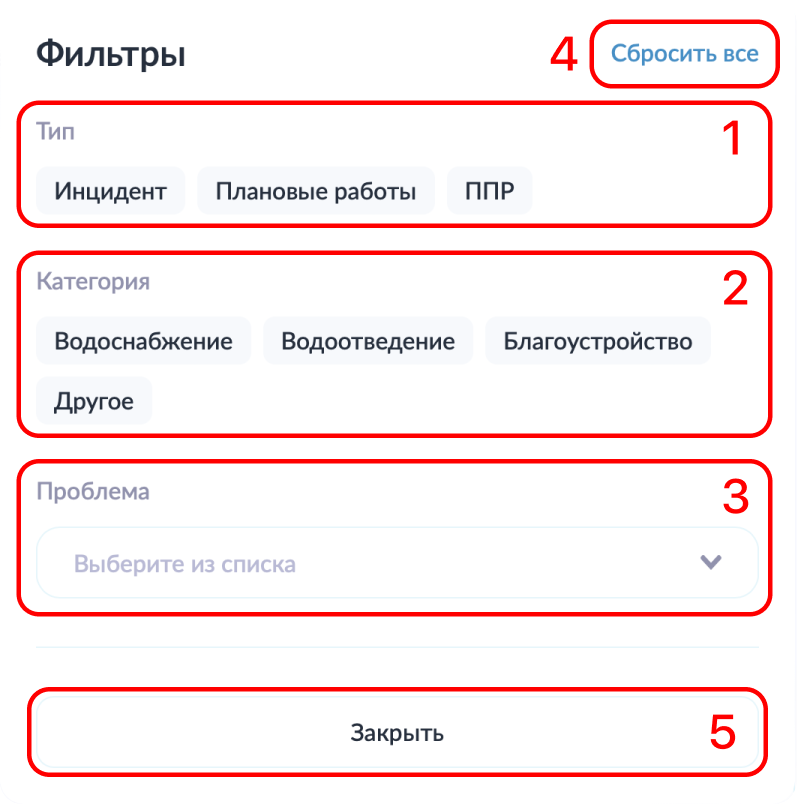 Фильтры заявок Фильтры заявок