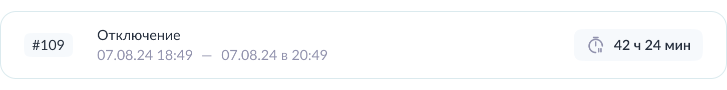 Отключение - завершено Отключение - завершено